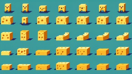 pattern with pieces of cheese ai generated