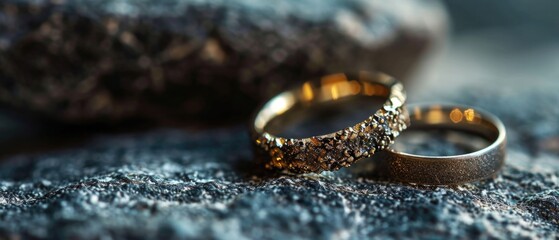 Obraz na płótnie Canvas Exquisite Wedding Rings, Crafted With Love, Speak Volumes Of Commitment