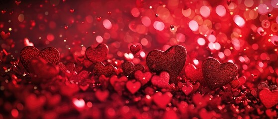 Hearts Adorn A Background, Evoking Feelings Of Love And Passion Valentines Background With Hearts