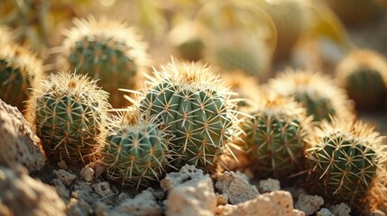 Desert cactus succulent landscape close up wallpaper background
