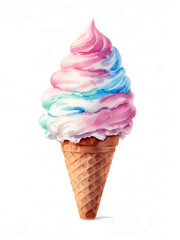watercolor illustration ice cream