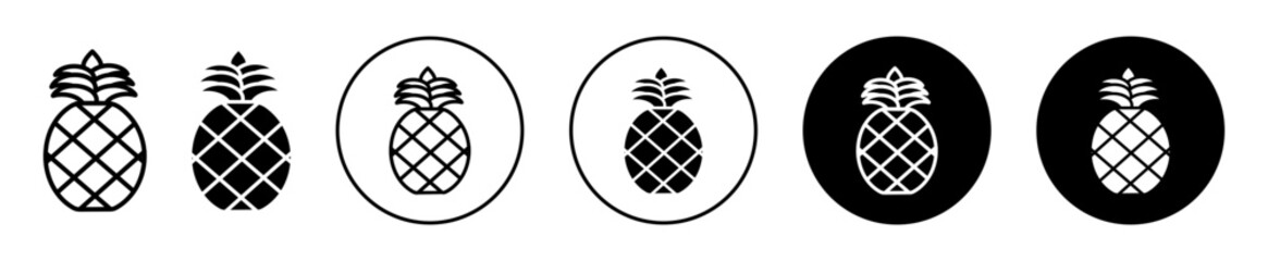 pineapple flat line icon set. Pineapple Thin line illustration vector