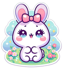 Generative AI Cute Little Bunny Sticker, cute little rabbit sticker, Adorable little Bunny stickers, Little  rabbit Sticker, funny bunny stickers, adorable little bunny stickers, cute panda stickers