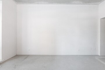 interior of the apartment without decoration in gray colors. rough finish