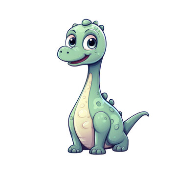 recommend clip art: Cute little Brachiosaurus isolated. Cartoon style illustration for kids and babies.