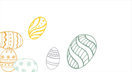 Frame made of elements for Easter. Traditional Easter elements. Vector illustration. Traditional easter ornament. Happy easter. Hand-drawn. Vector illustration.