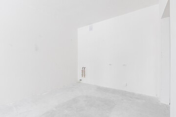 interior of the apartment without decoration in gray colors. rough finish