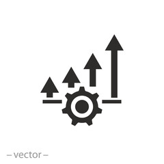 growing development icon, technology improvement, rising progress, flat symbol - vector illustration