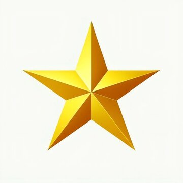 Estrella amarilla en 3d sobre fondo blanco