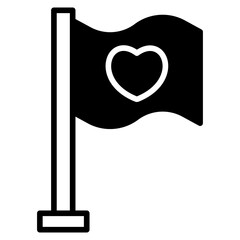 Flag_1 solid glyph icon