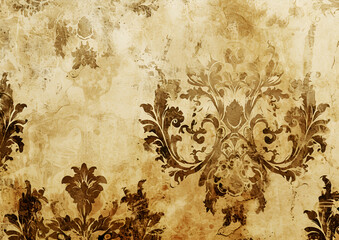 Neutral shades with a grunge texture and soft damask patterns Backgrounds