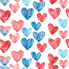 Valentine's Day with heart seamless pattern background.