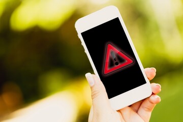 Emergency warning alarm sign on Smartphone,