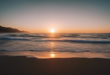 Fototapeta premium Sunrise/sunset over pacific ocean California stock photoBeach Road Backgrounds Sunset Parking