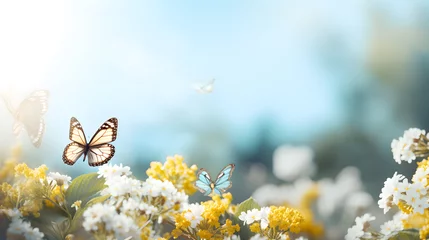 Zelfklevend Fotobehang springtime background with space for promotional banner text © ClicksdeMexico