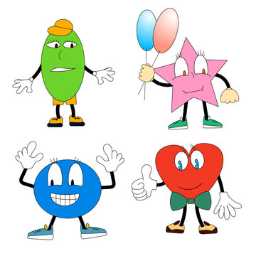 stickers emoticons characters funny stickers drawing different colors yellow red green blue smile emotions

