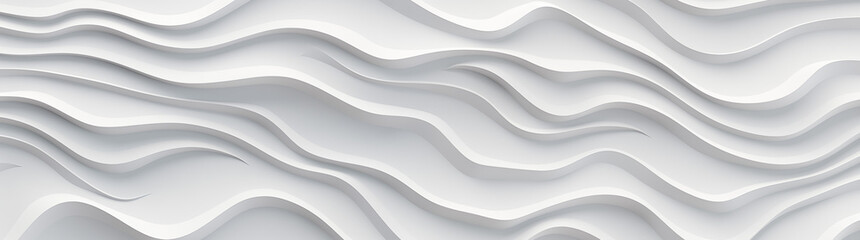 AI generated illustration of white wall featuring a unique wavy pattern with an eye-catching texture - obrazy, fototapety, plakaty