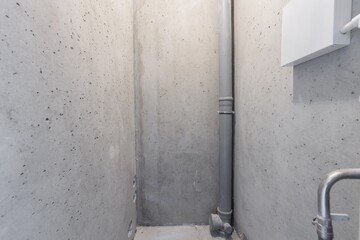 interior of the apartment without decoration in gray colors. rough finish