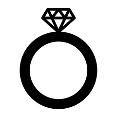 Diamond Ring solid glyph icon