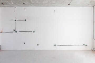 interior of the apartment without decoration in gray colors. rough finish