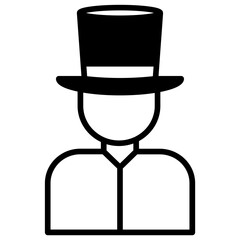 Magician solid glyph icon