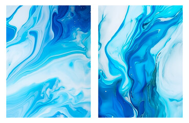 Abstract blue liquid wall art print texture
