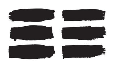 Brush strokes. Vector paintbrush set, brush strokes templates. Grunge design elements