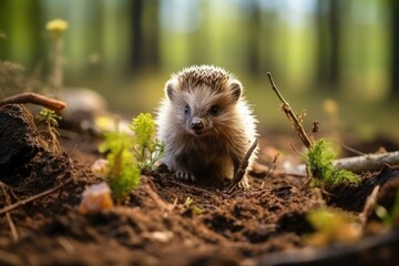 Hedgehog in the forest.