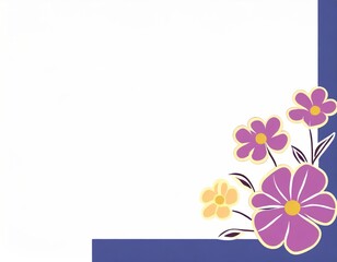 Flowers in the corner , mockup style vector .