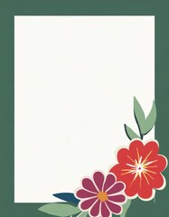 Fototapeta premium Flowers in the corner , mockup style vector .