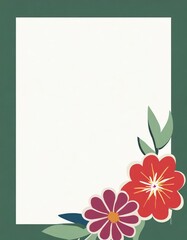 Flowers in the corner , mockup style vector .