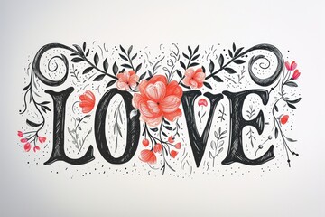 Express Love Stylishly: Our modern calligraphy script LOVE word is perfect for shirts, posters, and banners