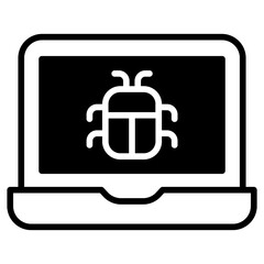 Laptop Bug solid glyph icon © kiran Shastry
