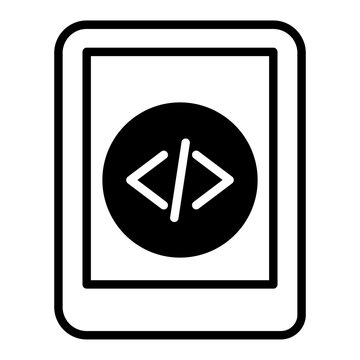 Tab Coding solid glyph icon