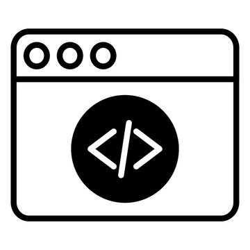 Web Coding solid glyph icon