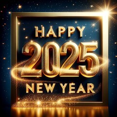 Sparkling Happy New Year 2025 Greeting