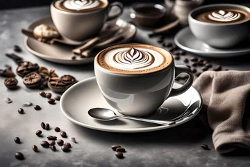  A high-definition image of an espresso shot, featuring rich crema and an intricately designed coffee cup, embodying the essence of coffee craftsmanship © Muhammad