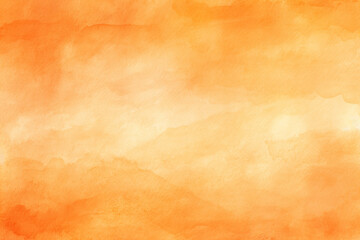 Abstract orange watercolor texture with wet brush strokes for wallpaper design