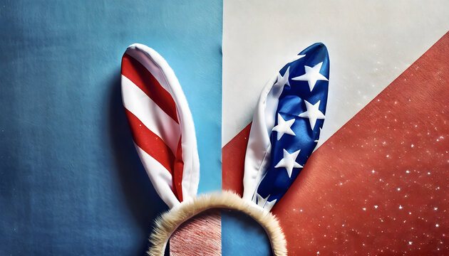 hasenohren, usa, flagge, amerika, ostern, close up, abstrakt, hintergrund, sterne, rot, blau, wei&szlig;, surreal, kost&uuml;m, frohe, konzept, 