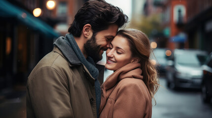 Fototapeta premium young couple hugging in Love