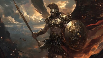 Der griechische Gott Ares: Krieg und Macht - obrazy, fototapety, plakaty