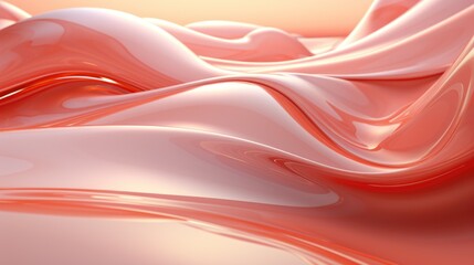 Abstract pink background with spheres with smooth wavy silk drapery texture. Wallpaper design for poster, presentation, website.