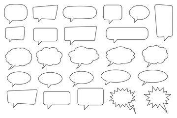 Obraz premium Speech bubble, speech balloon, chat bubble line art vector icon for apps and websites.