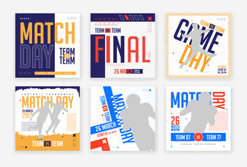 match day sports game social media post template design