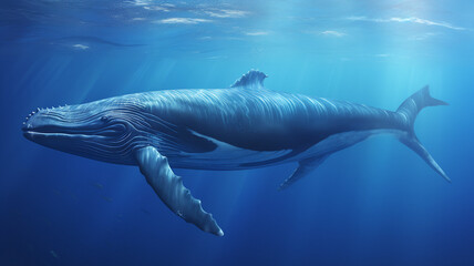 Obraz premium Humpback whale underwater. AI generated