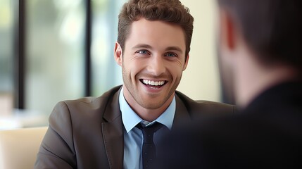 Meeting with a friend at a business lunch. Business people at a business meeting. Successful negotiations. Interview with a job applicant. Colleagues are discussing something. Illustration for design.