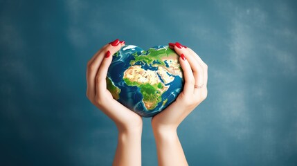 World Earth Day with an image featuring hands holding a heart-shaped globe