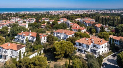 Fototapeta na wymiar Luxury Villas with Mediterranean Sea View