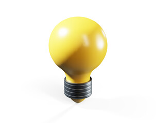 3d render of light bulb on white