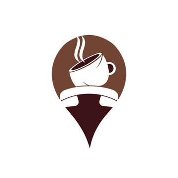 Coffee call vector logo design. Handset and cup icon.
